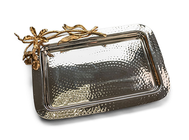 Gold/Silver Floral Tray