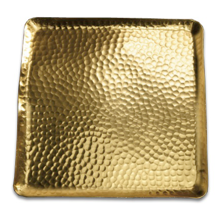 Gold Square Hammered Tray