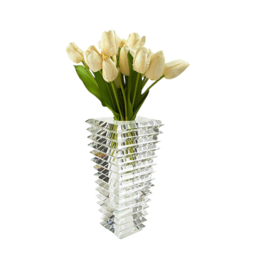 Crystal Inverted Pyramid Vase